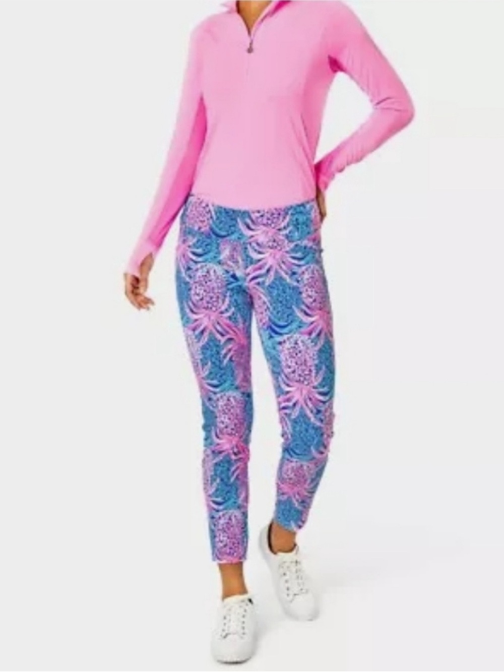 Lilly Pulitzer Corso pant borealis blue tropic down low golf pant